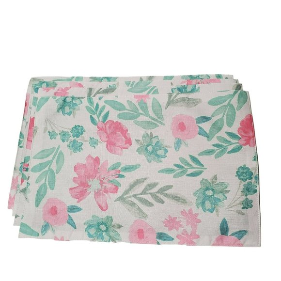 Flower Garden Kitchen Set, 10-piece, Placemats Towels Mitts, Green Pink Floral - Picture 4 of 8